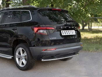 14 549 р. Защита заднего бампера (Ø42 мм, нержавейка) SLITKOFF Skoda Karoq NU7 дорестайлинг (2017-2021)  с доставкой в г. Пермь. Увеличить фотографию 2