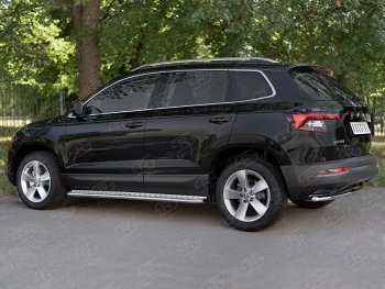 14 549 р. Защита заднего бампера (Ø42 мм, нержавейка) SLITKOFF Skoda Karoq NU7 дорестайлинг (2017-2021)  с доставкой в г. Пермь. Увеличить фотографию 4