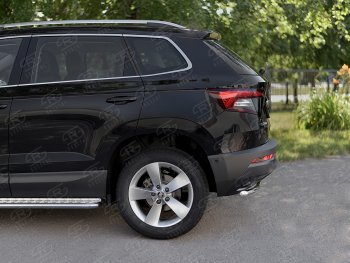 14 549 р. Защита заднего бампера (Ø42 мм, нержавейка) SLITKOFF Skoda Karoq NU7 дорестайлинг (2017-2021)  с доставкой в г. Пермь. Увеличить фотографию 3