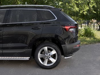 12 599 р. Защита заднего бампера (Ø42 мм уголки, нержавейка) SLITKOFF Skoda Karoq NU7 дорестайлинг (2017-2021)  с доставкой в г. Пермь. Увеличить фотографию 3
