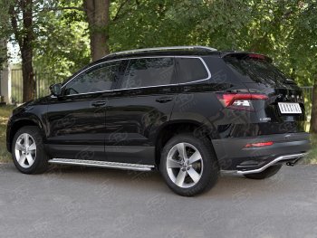 14 999 р. Защита заднего бампера (Ø42 мм волна, нержавейка) SLITKOFF Skoda Karoq NU7 дорестайлинг (2017-2021)  с доставкой в г. Пермь. Увеличить фотографию 4