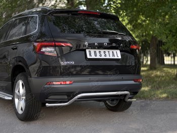 14 999 р. Защита заднего бампера (Ø42 мм волна, нержавейка) SLITKOFF Skoda Karoq NU7 дорестайлинг (2017-2021)  с доставкой в г. Пермь. Увеличить фотографию 2