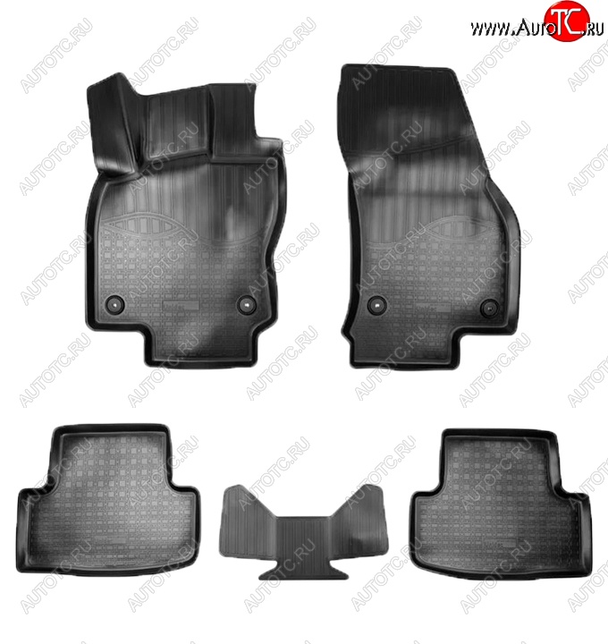2 139 р. Коврики салонные Noplast (3D)  Skoda Karoq  NU7 (2017-2025) дорестайлинг, рестайлинг (Черные)  с доставкой в г. Пермь