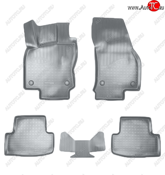 2 759 р. Коврики салонные Noplast (3D)  Skoda Karoq  NU7 (2017-2025) дорестайлинг, рестайлинг (Серые)  с доставкой в г. Пермь