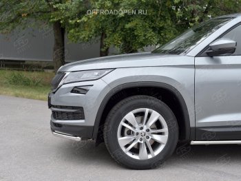 17 849 р. Защита переднего бампера (Ø63 мм, нержавейка) SLITKOFF Skoda Kodiaq NU7 дорестайлинг (2017-2021)  с доставкой в г. Пермь. Увеличить фотографию 2
