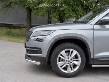 16 499 р. Защита переднего бампера (Ø63 мм, нержавейка) SLITKOFF Skoda Kodiaq NU7 дорестайлинг (2017-2021)  с доставкой в г. Пермь. Увеличить фотографию 4