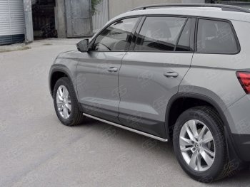 17 999 р. Защита порогов SLITKOFF из круглой трубы диаметром 42 мм v3  Skoda Kodiaq  NU7 (2017-2021) дорестайлинг  с доставкой в г. Пермь. Увеличить фотографию 2