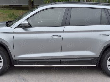 17 999 р. Защита порогов SLITKOFF из круглой трубы диаметром 42 мм v3  Skoda Kodiaq  NU7 (2017-2021) дорестайлинг  с доставкой в г. Пермь. Увеличить фотографию 3