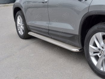 35 549 р. Широкая защита порогов из трубы диаметром 42 мм SLITKOFF v3 Skoda Kodiaq NU7 дорестайлинг (2017-2021)  с доставкой в г. Пермь. Увеличить фотографию 3