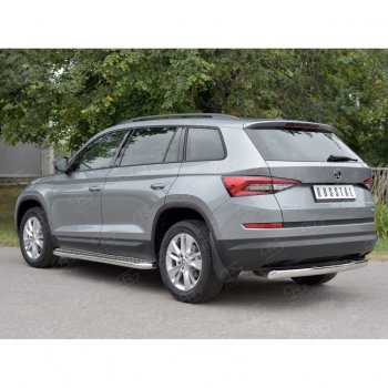 13 399 р. Защита заднего бампера d75х42 дуга Russtal Skoda Kodiaq NU7 дорестайлинг (2017-2021)  с доставкой в г. Пермь. Увеличить фотографию 2