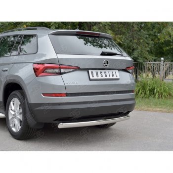 13 399 р. Защита заднего бампера d75х42 дуга Russtal Skoda Kodiaq NU7 дорестайлинг (2017-2021)  с доставкой в г. Пермь. Увеличить фотографию 4