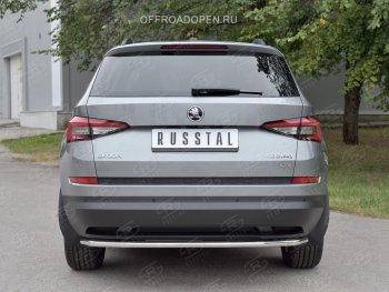 15 749 р. Защита заднего бампера (Ø42 мм, нержавейка) SLITKOFF  Skoda Kodiaq  NU7 (2017-2021) дорестайлинг  с доставкой в г. Пермь. Увеличить фотографию 2