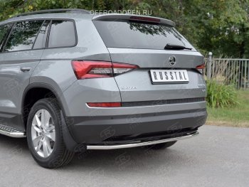 15 749 р. Защита заднего бампера (Ø42 мм, нержавейка) SLITKOFF  Skoda Kodiaq  NU7 (2017-2021) дорестайлинг  с доставкой в г. Пермь. Увеличить фотографию 3