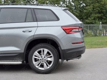 15 749 р. Защита заднего бампера (Ø42 мм, нержавейка) SLITKOFF  Skoda Kodiaq  NU7 (2017-2021) дорестайлинг  с доставкой в г. Пермь. Увеличить фотографию 4