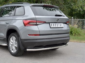 16 999 р. Защита заднего бампера (Ø63 мм, нержавейка) SLITKOFF  Skoda Kodiaq  NU7 (2017-2021) дорестайлинг  с доставкой в г. Пермь. Увеличить фотографию 4