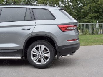 13 849 р. Защита заднего бампера (Ø42 мм, уголки, нержавейка) SLITKOFF Skoda Kodiaq NU7 дорестайлинг (2017-2021)  с доставкой в г. Пермь. Увеличить фотографию 2