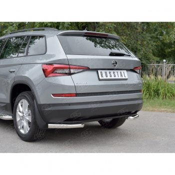 16 349 р. Защита заднего бампера (Ø63 мм уголки, нержавейка) SLITKOFF Skoda Kodiaq NU7 дорестайлинг (2017-2021)  с доставкой в г. Пермь. Увеличить фотографию 4