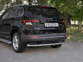 15 249 р. Защита заднего бампера (Ø63 мм, нержавейка) SLITKOFF  Skoda Kodiaq  NU7 (2017-2021) дорестайлинг  с доставкой в г. Пермь. Увеличить фотографию 2