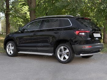15 249 р. Защита заднего бампера (Ø63 мм, нержавейка) SLITKOFF  Skoda Kodiaq  NU7 (2017-2021) дорестайлинг  с доставкой в г. Пермь. Увеличить фотографию 4