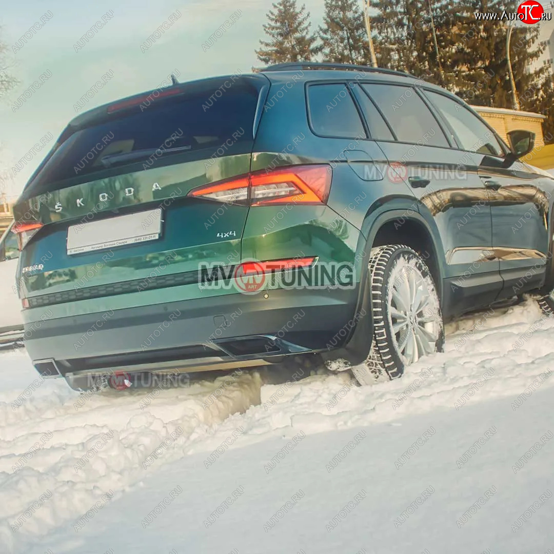 4 199 р. Имитация насадок глушителя MV-Tuning  Skoda Kodiaq  NU7 (2017-2021) дорестайлинг (Неокрашенные)  с доставкой в г. Пермь