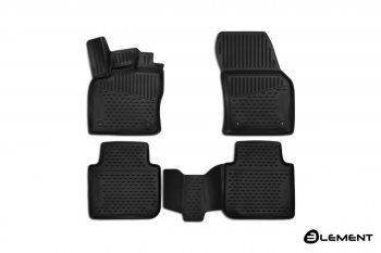 Коврики в салон Element 3D (полиуретан) Skoda Kodiaq  NU7 (2017-2021) дорестайлинг (Черные)