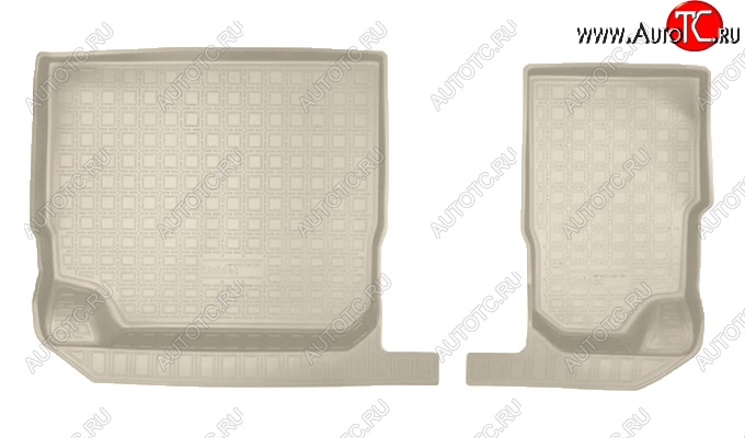 919 р. Коврики салонные Noplast (3D, 3 ряд)  Skoda Kodiaq  NU7 (2017-2021) дорестайлинг (Бежевые)  с доставкой в г. Пермь