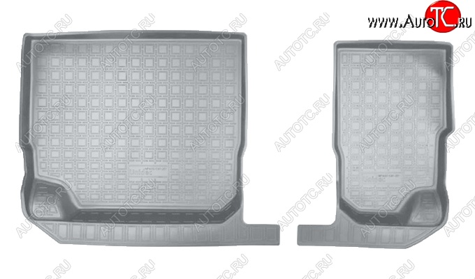 919 р. Коврики салонные Noplast (3D, 3 ряд)  Skoda Kodiaq  NU7 (2017-2021) дорестайлинг (Серые)  с доставкой в г. Пермь
