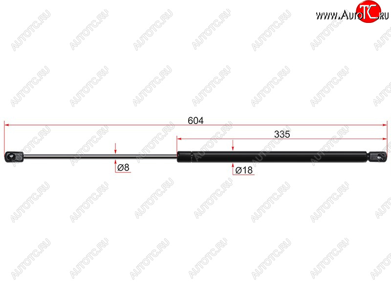 599 р. Газовый упор крышки багажника SAT  Skoda Octavia  A5 (2004-2013) дорестайлинг лифтбэк, лифтбэк рестайлинг  с доставкой в г. Пермь