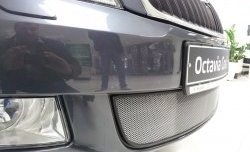 1 539 р. Сетка на бампер Russtal (хром) Skoda Octavia A5 рестайлинг универсал (2008-2013)  с доставкой в г. Пермь. Увеличить фотографию 3