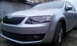 2 569 р. Сетка (для комплектации Ambition, Elegance) на бампер Russtal (черная) Skoda Octavia A7 дорестайлинг универсал (2012-2017)  с доставкой в г. Пермь. Увеличить фотографию 2