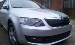 2 569 р. Сетка (для комплектации Ambition, Elegance) на бампер Russtal (черная) Skoda Octavia A7 дорестайлинг универсал (2012-2017)  с доставкой в г. Пермь. Увеличить фотографию 3