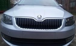 2 569 р. Сетка (для комплектации Ambition, Elegance) на бампер Russtal (черная) Skoda Octavia A7 дорестайлинг универсал (2012-2017)  с доставкой в г. Пермь. Увеличить фотографию 4