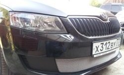1 599 р. Сетка (для комплектации Active) на бампер Russtal (хром) Skoda Octavia A7 дорестайлинг универсал (2012-2017)  с доставкой в г. Пермь. Увеличить фотографию 2
