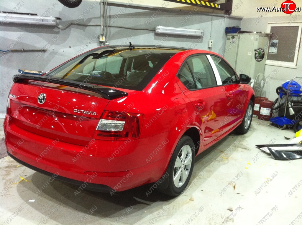 2 649 р. Спойлер LitCompany Skoda Octavia A7 рестайлинг лифтбэк (2016-2020) (Неокрашенный)  с доставкой в г. Пермь