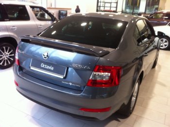 2 649 р. Спойлер LitCompany Skoda Octavia A7 рестайлинг лифтбэк (2016-2020) (Неокрашенный)  с доставкой в г. Пермь. Увеличить фотографию 4