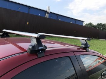 4 899 р. Багажник на крышу Inter  Skoda Octavia  A7 (2012-2020) дорестайлинг лифтбэк, рестайлинг лифтбэк (Алюминиевые поперечины Аэро, 130 см)  с доставкой в г. Пермь. Увеличить фотографию 2