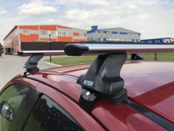 Багажник на крышу Inter Skoda Octavia  A7 (2012-2020) дорестайлинг лифтбэк, рестайлинг лифтбэк (Алюминиевые поперечины Крыло, 120 см)