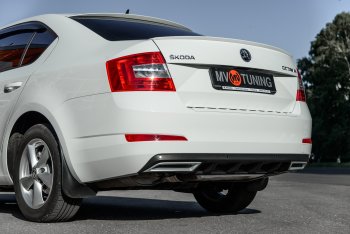 2 879 р. Накладка бампера (диффузор) MV-Tuning  Skoda Octavia  A7 (2012-2020) дорестайлинг лифтбэк, рестайлинг лифтбэк (Поверхность шагрень)  с доставкой в г. Пермь. Увеличить фотографию 3