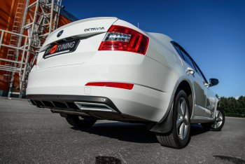 2 879 р. Накладка бампера (диффузор) MV-Tuning  Skoda Octavia  A7 (2012-2020) дорестайлинг лифтбэк, рестайлинг лифтбэк (Поверхность шагрень)  с доставкой в г. Пермь. Увеличить фотографию 4