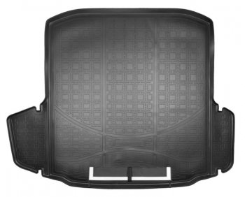Коврик в багажник Norplast Skoda Octavia  A7 (2012-2017) дорестайлинг лифтбэк (Черный с фартуком)