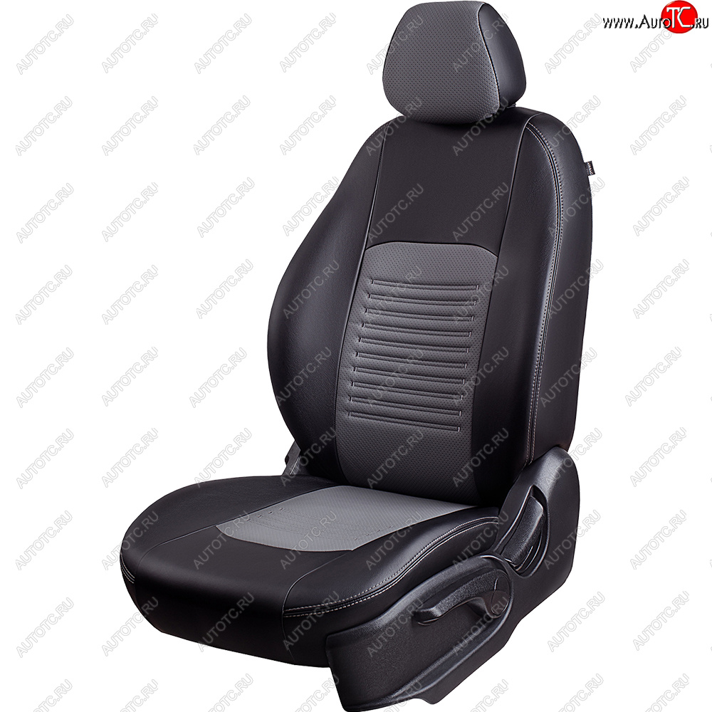 9 449 р. Чехлы для сидений (экокожа, РЗСиС, 2 П) Lord Autofashion Турин Skoda Octavia Tour A4 1U5 универсал дорестайлинг (1996-2000) (Черный, вставка серая)  с доставкой в г. Пермь