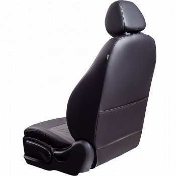 9 449 р. Чехлы для сидений (экокожа, РЗСиС, 2 П) Lord Autofashion Турин Skoda Octavia Tour A4 1U5 универсал дорестайлинг (1996-2000) (Черный, вставка серая)  с доставкой в г. Пермь. Увеличить фотографию 4