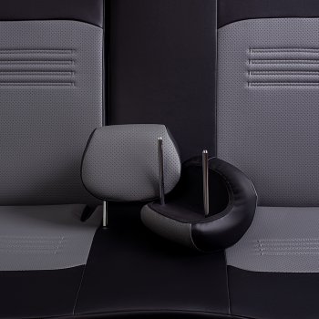 9 449 р. Чехлы для сидений (экокожа, РЗСиС, 2 П) Lord Autofashion Турин Skoda Octavia Tour A4 1U5 универсал дорестайлинг (1996-2000) (Черный, вставка серая)  с доставкой в г. Пермь. Увеличить фотографию 6