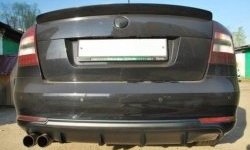 2 299 р. Накладка на задний бампер CT v2 Skoda Octavia A5 рестайлинг универсал (2008-2013) (Неокрашенная)  с доставкой в г. Пермь. Увеличить фотографию 2