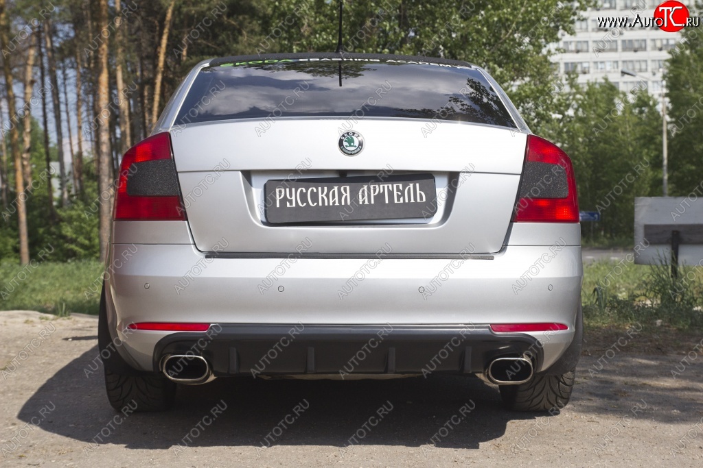 3 619 р. Диффузор заднего бампера RA Skoda Octavia A5 рестайлинг универсал (2008-2013) (Поверхность шагрень)  с доставкой в г. Пермь