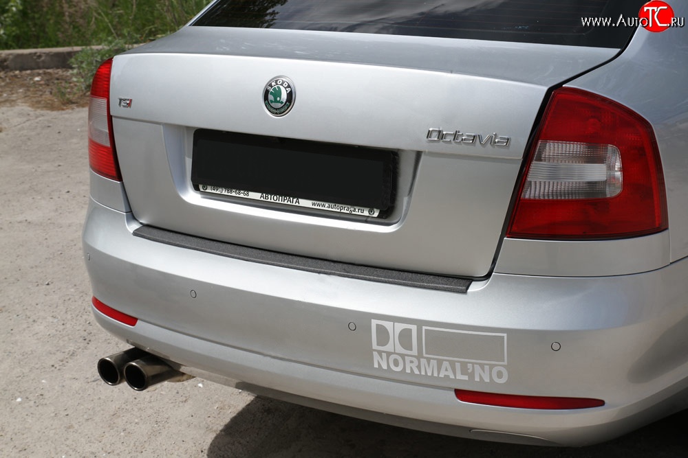 1 489 р. Накладка защитная на задний бампер RA Skoda Octavia A5 рестайлинг универсал (2008-2013)  с доставкой в г. Пермь