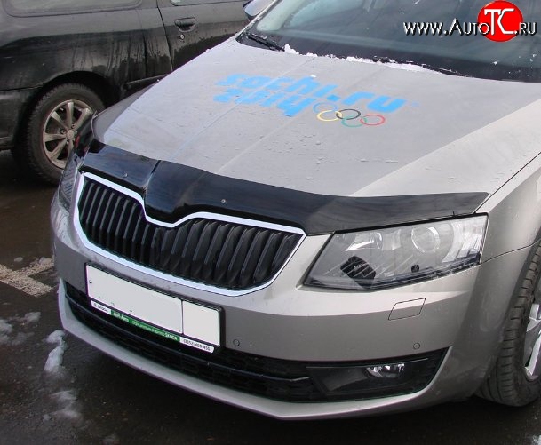 3 299 р. Дефлектор капота NovLine Skoda Octavia A7 дорестайлинг лифтбэк (2012-2017)  с доставкой в г. Пермь