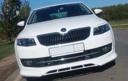 5 999 р. Накладка на передний бампер CT Skoda Octavia A7 дорестайлинг универсал (2012-2017) (Неокрашенная)  с доставкой в г. Пермь. Увеличить фотографию 4