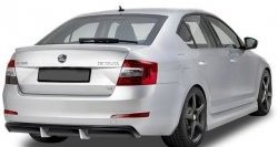 5 999 р. Накладка на задний бампер CT Skoda Octavia A7 дорестайлинг лифтбэк (2012-2017) (Неокрашенная)  с доставкой в г. Пермь. Увеличить фотографию 2