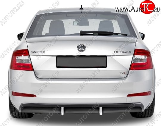 5 999 р. Накладка на задний бампер CT Skoda Octavia A7 дорестайлинг лифтбэк (2012-2017) (Неокрашенная)  с доставкой в г. Пермь